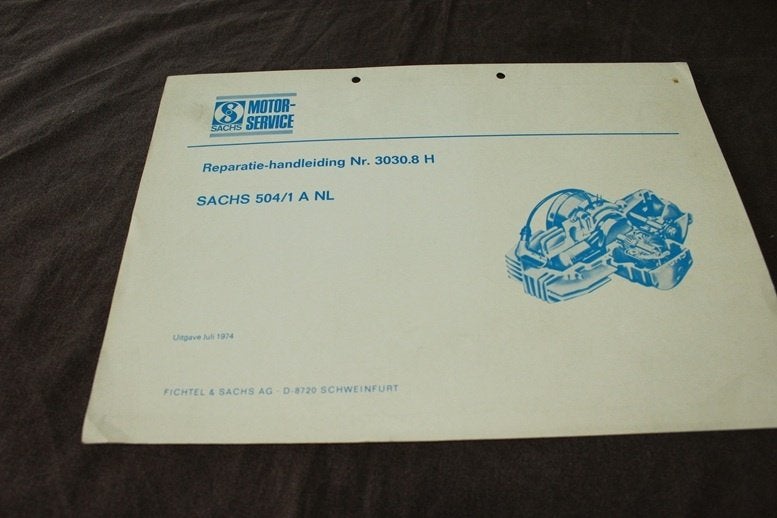 Sachs 504/1 A 1974 motorblok reparatie handleiding, Ophalen of Verzenden, Zo goed als nieuw