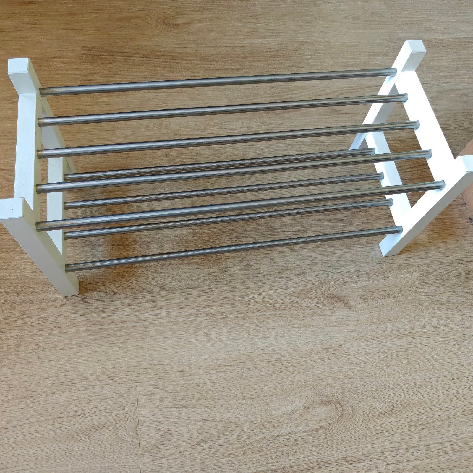 IKEA TJUSIG schoenenrek - Wit/RVS, Ophalen, Gebruikt
