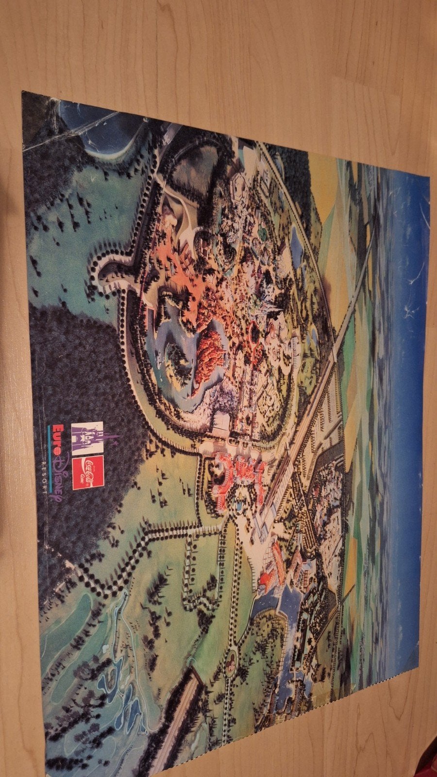 Vintage Euro Disney Resort Coca-Cola Poster, Verzamelen, Ophalen, Overige figuren, Gebruikt, Plaatje of Poster