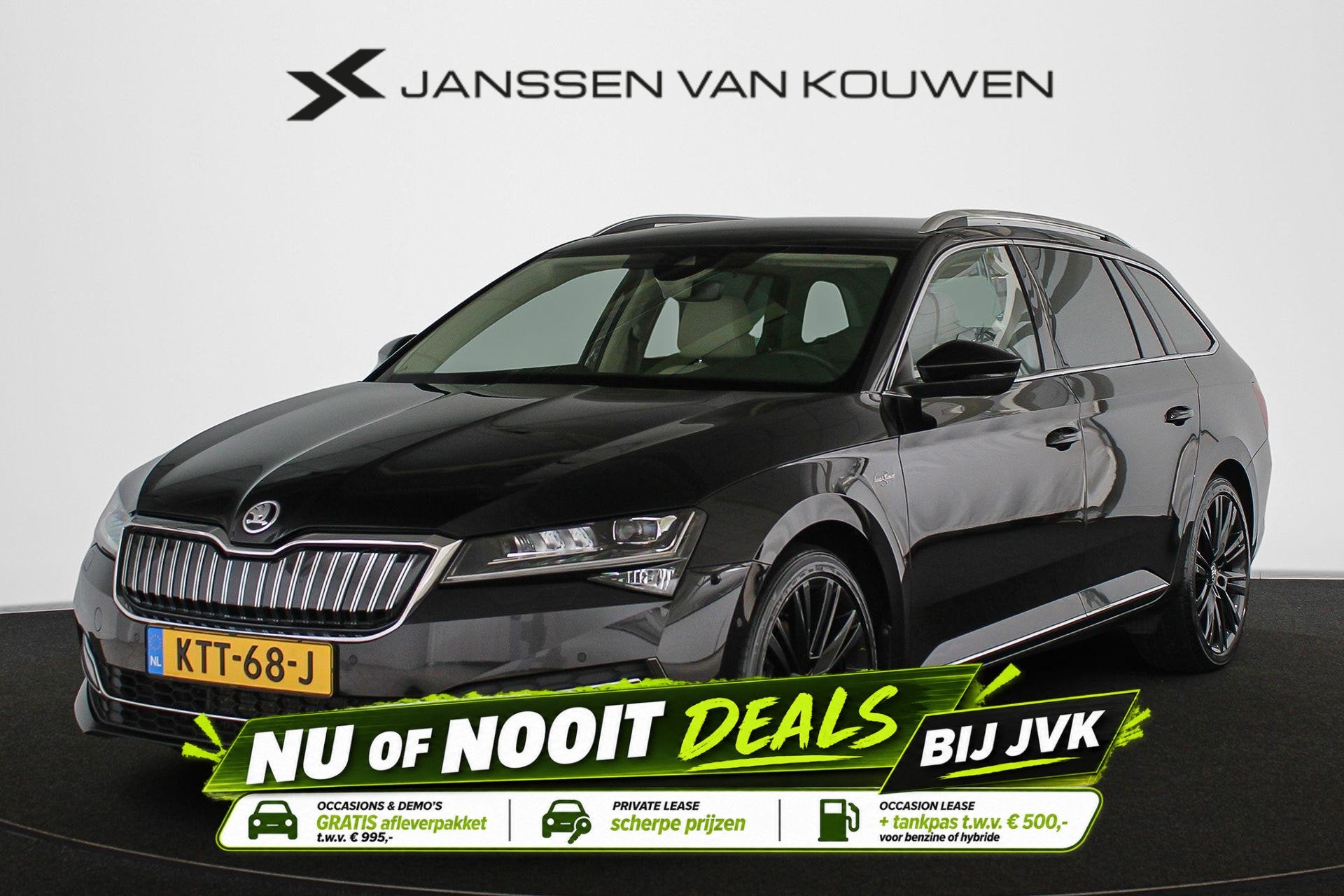 Skoda Superb Combi 1.4 TSI iV Laurin & Klement Leder Stoelve, Auto's, Gebruikt, Zwart, 1668 kg, Hybride Elektrisch/Benzine