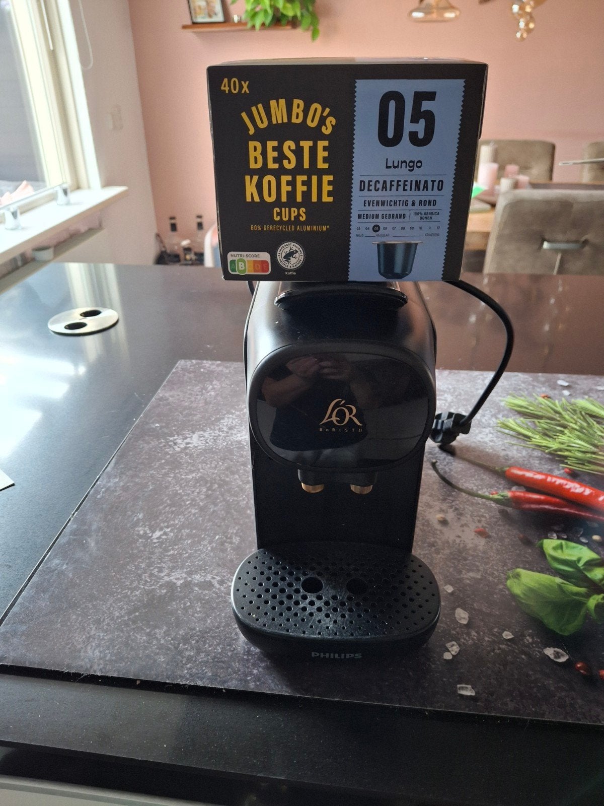 lor barista, Ophalen, Koffiemachine