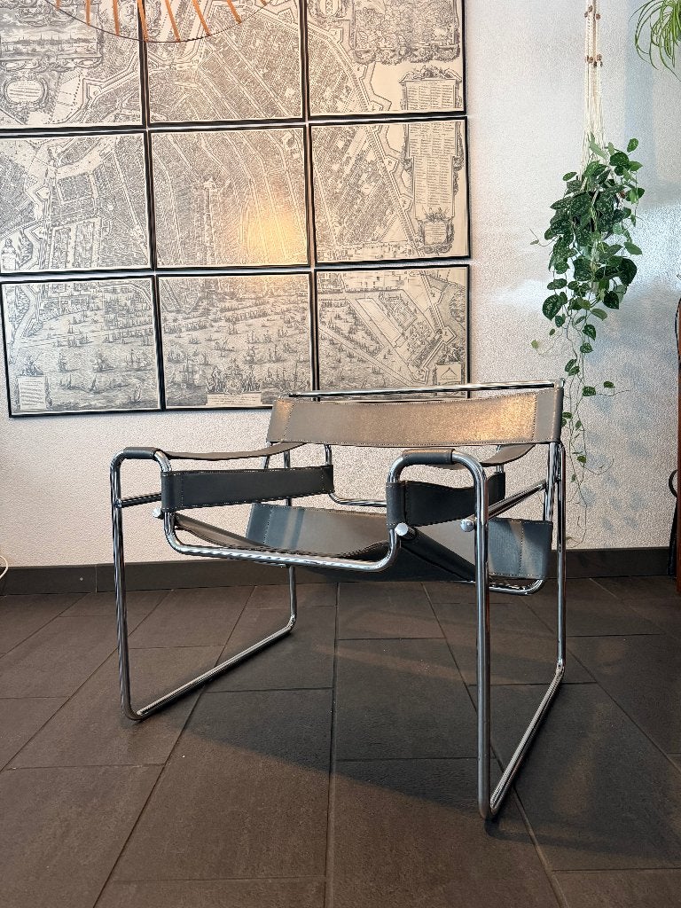Wassily chair by Marcel Breuer REPLICA, Ophalen, Gebruikt, Minder dan 75 cm, Vintage