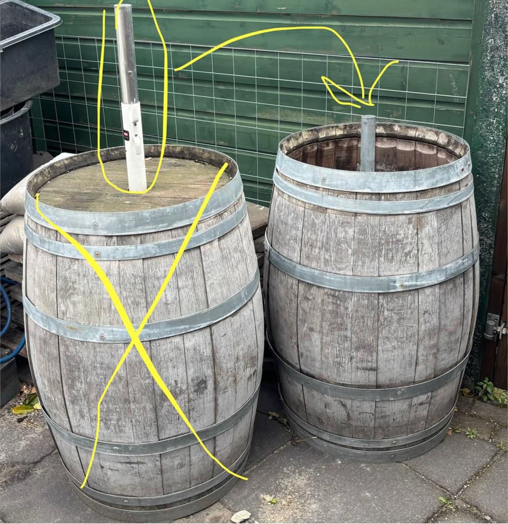 ** Update ** Eiken houten wijnvaten. 1 stuks beschikbaar., 150 liter of meer, Ophalen, Gebruikt, Hout