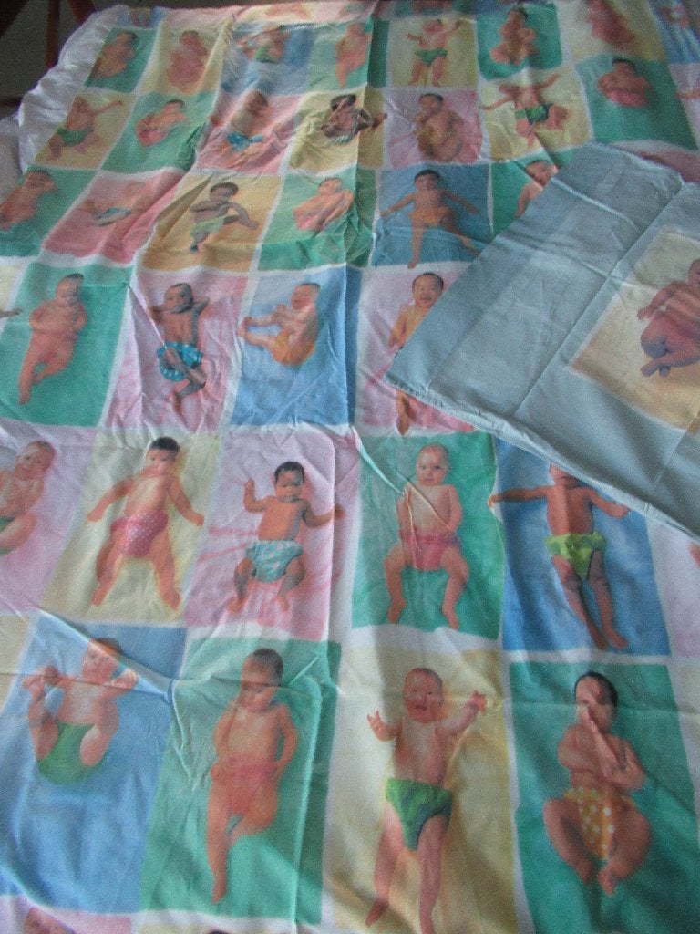 1 persoons DEKBEDOVERTREK + SLOOP - BABIES / Gabel, Eenpersoons, Meerkleurig, Dekbedovertrek, Ophalen of Verzenden