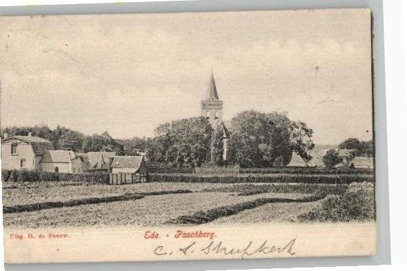 Oude Ansichtkaart Ede - Paschberg met Kerk (1906) zie info