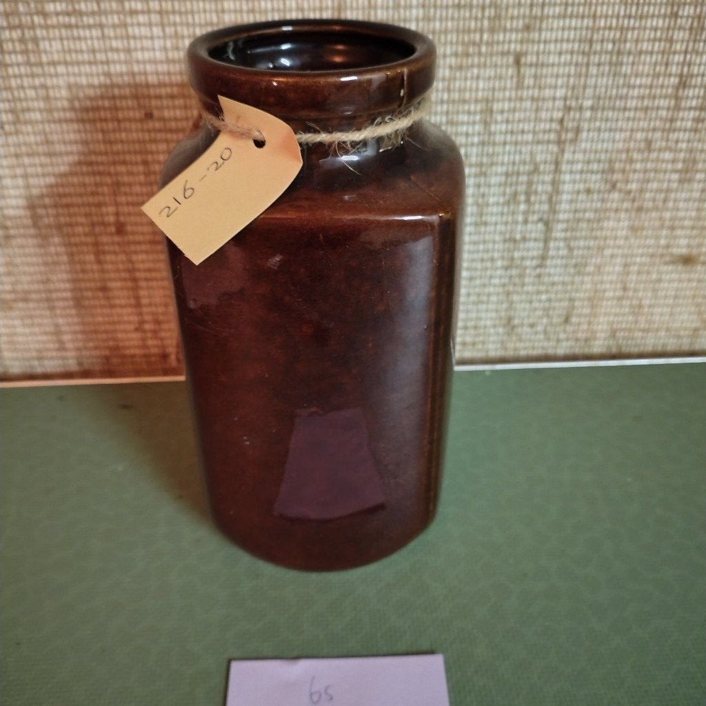 vintage bruine blokvaas van Scheurich Keramik 216-20, Ophalen of Verzenden