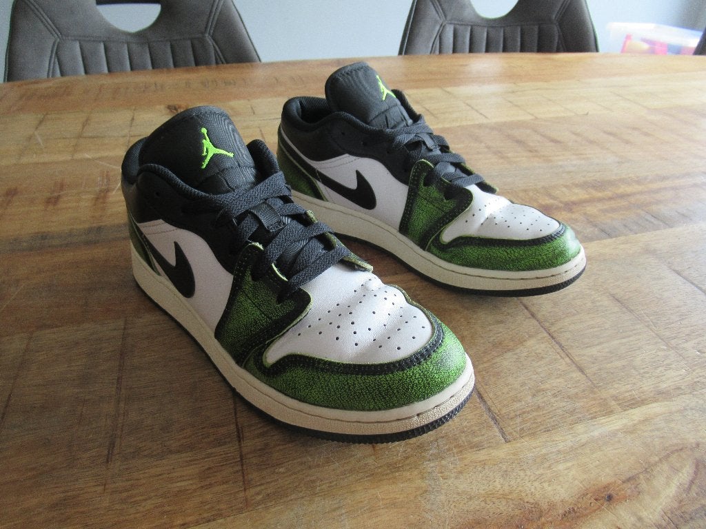 Nike Jordan 1 low sneaker groen wit zwart gymp maat 40, Kleding | Dames, Schoenen, Overige kleuren, Nike Jordan, Ophalen of Verzenden