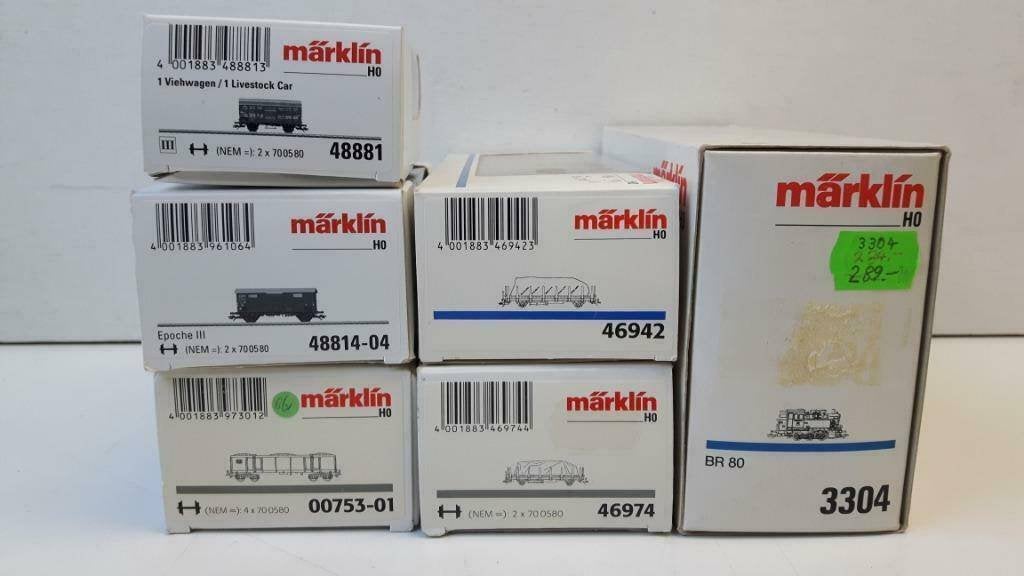 MARKLIN 6 stuks LEGE dozen t.e.a.b., Wisselstroom, Gebruikt, Wagon, Ophalen of Verzenden