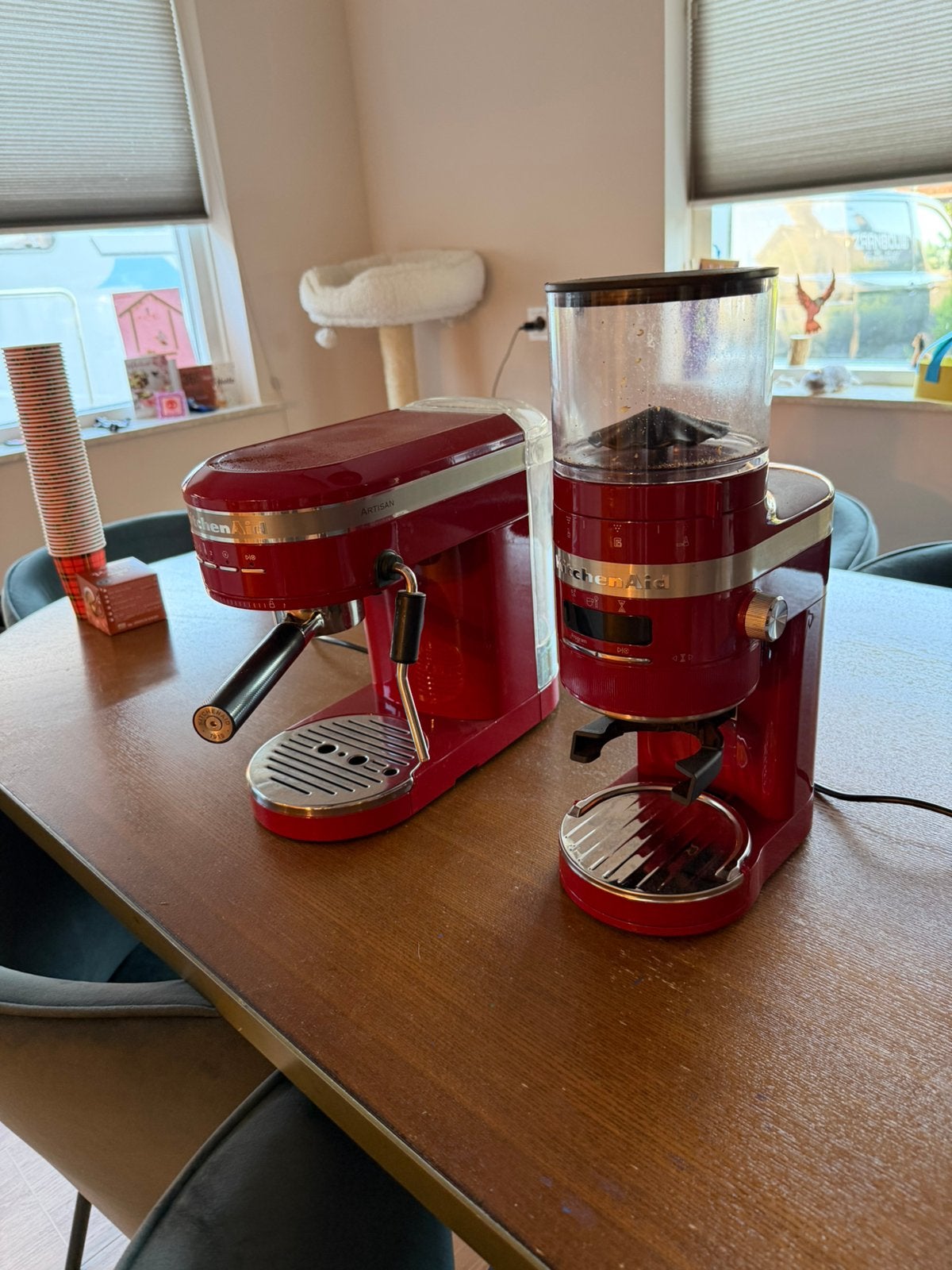 Espresso machine, koffiezet apparaat, bonenmaler., Ophalen, Zo goed als nieuw, Espresso apparaat