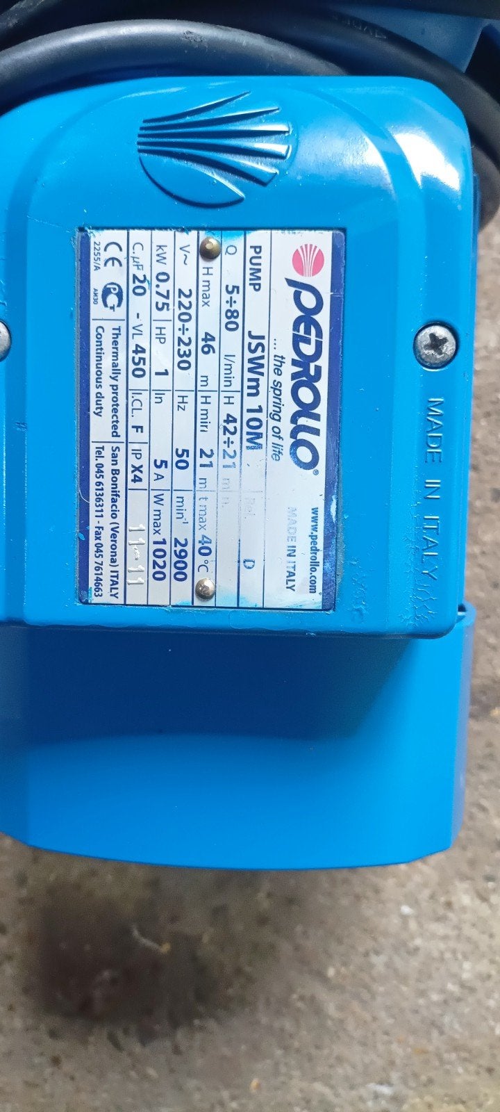 pedrollo jswm 10m 220 volt waterpomp, Ophalen of Verzenden, Zo goed als nieuw, Elektrisch, Beregeningspomp