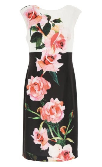 Joseph Ribkoff chique elegante rozen/print jurk mt 40, Kleding | Dames, Jurken, Maat 38/40 (M), Overige kleuren, Verzenden, .