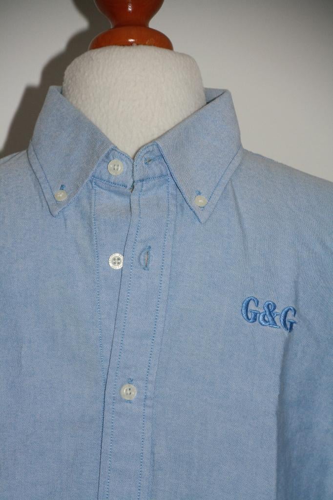 Geddes and Gillmore Oxford blouse overhemd maat L lichtblauw, Ophalen of Verzenden, Zo goed als nieuw, Blauw, Halswijdte 41/42 (L)