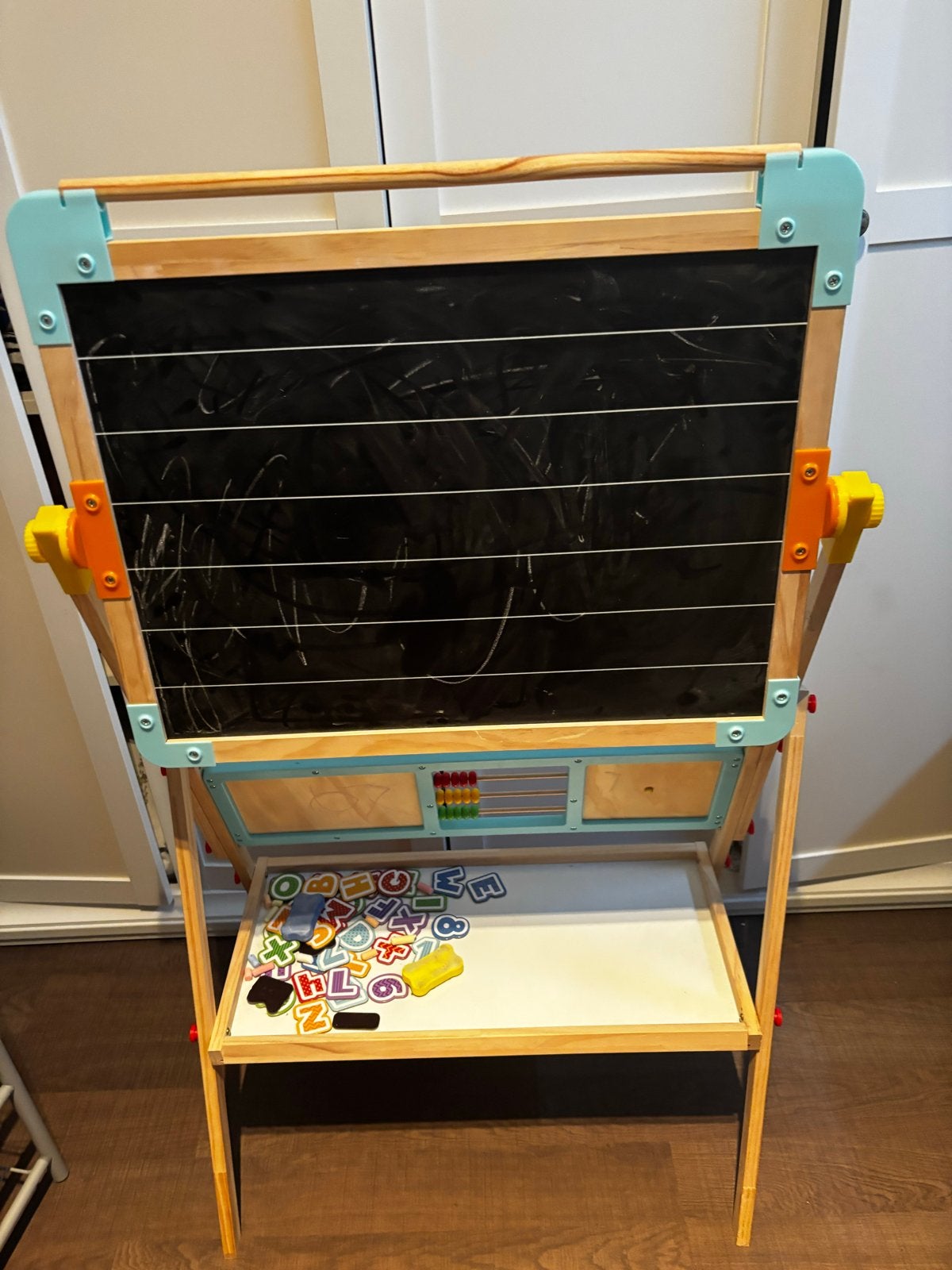 Schoolbord voor kinderen - krijt- en magneetbord, Ophalen, Gebruikt, Krijtbord