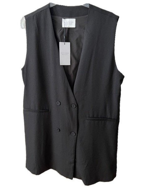 Nieuw SisterS Point Vagna VE loose fit long gilet blazer M/L, Verzenden, Zwart, Maat 42/44 (L), Sisters Point