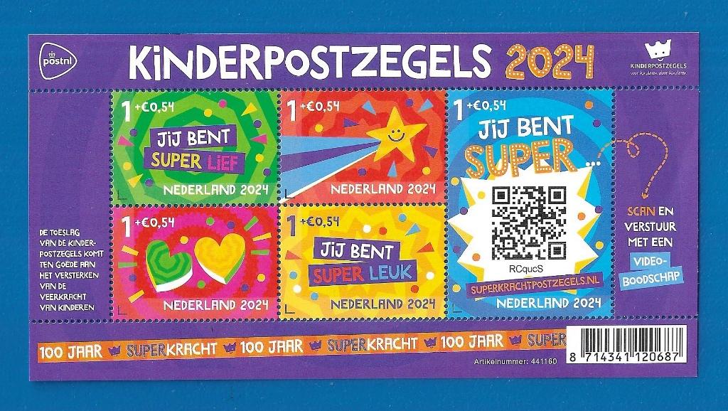 NVPH 4237 Kinderpostzegels 2024 (postzegelvel), Postzegels en Munten, Postzegels | Nederland, Verzenden, Na 1940, Postfris