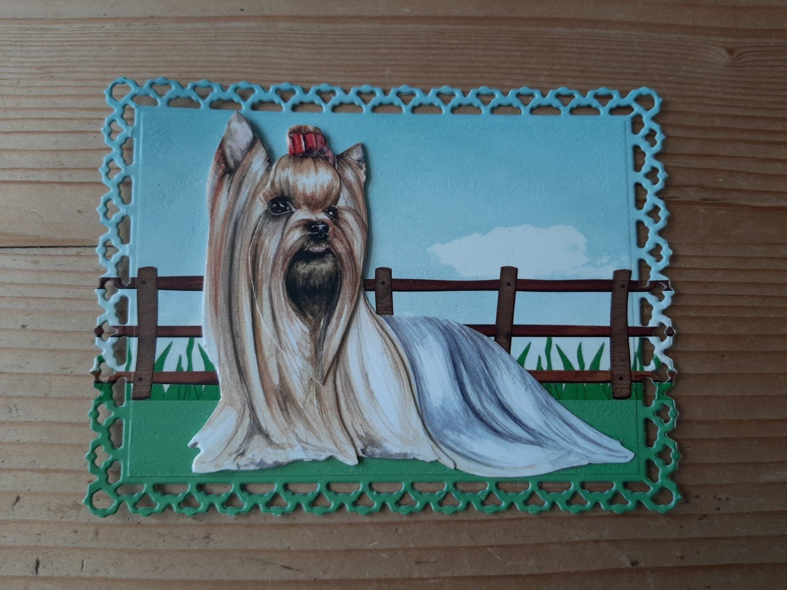 stans kaart opleg met 3d plaatje hondje, Hobby en Vrije tijd, Kaarten | Zelf maken, Ophalen of Verzenden, Nieuw, Overige thema's