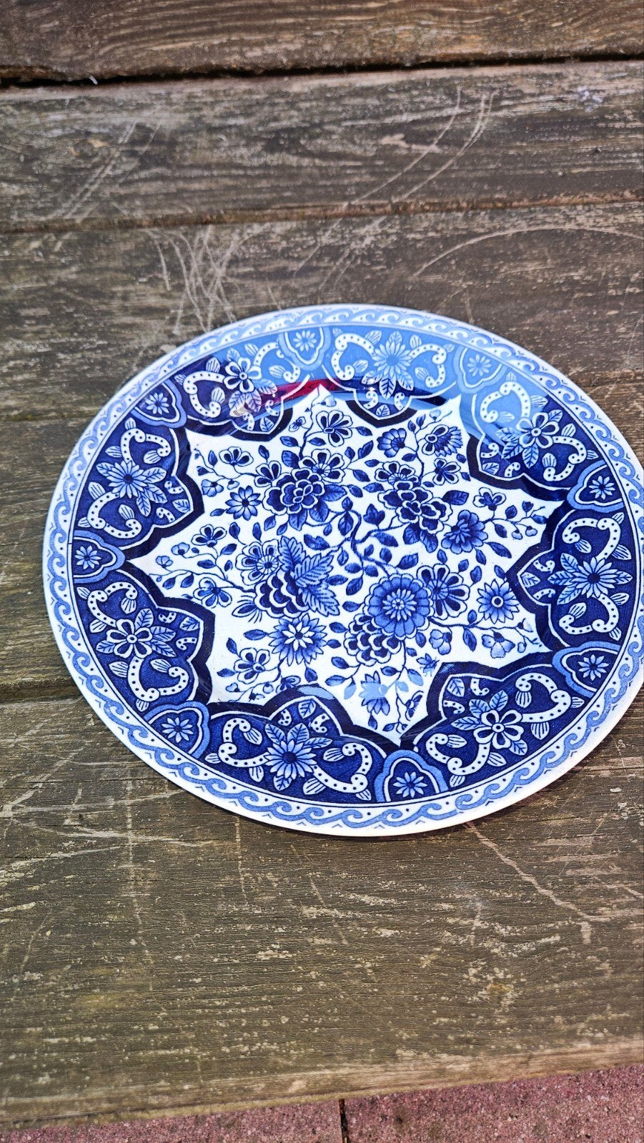 zeer oud  Delftsblauw bord perfecte straat, Ophalen