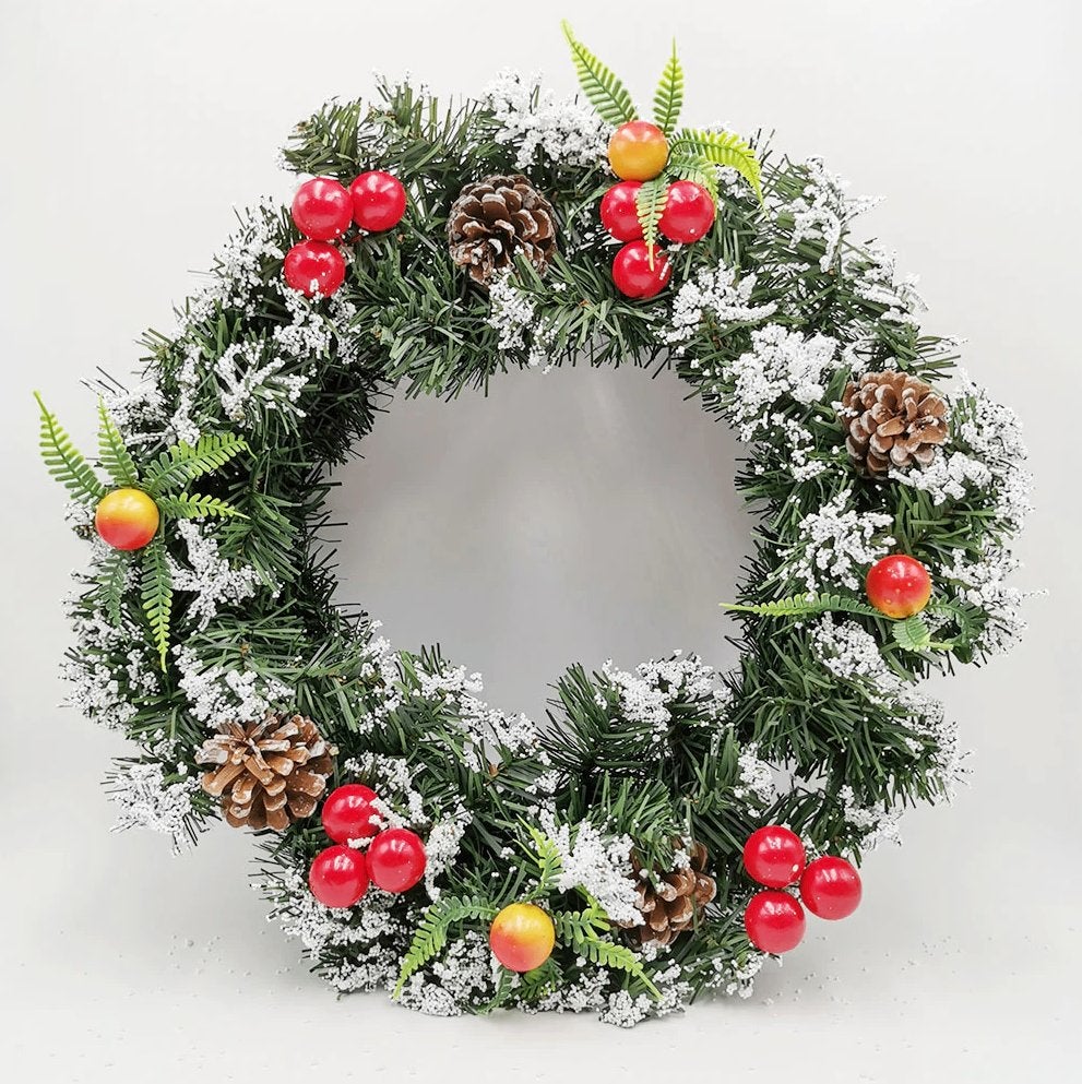 Kerst Kunstkrans / Bloemenkrans Kerstkrans Bloemen Takken, Huis en Inrichting, Verzenden, Nieuw, Krans