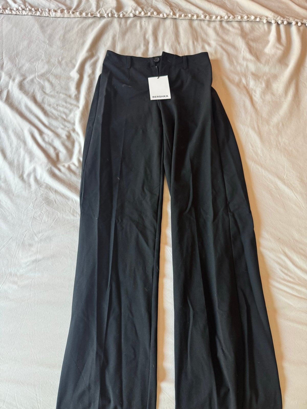Bershka zwarte wide leg broek maat 34, Zwart, Nieuw, Ophalen of Verzenden, Maat 34 (XS) of kleiner