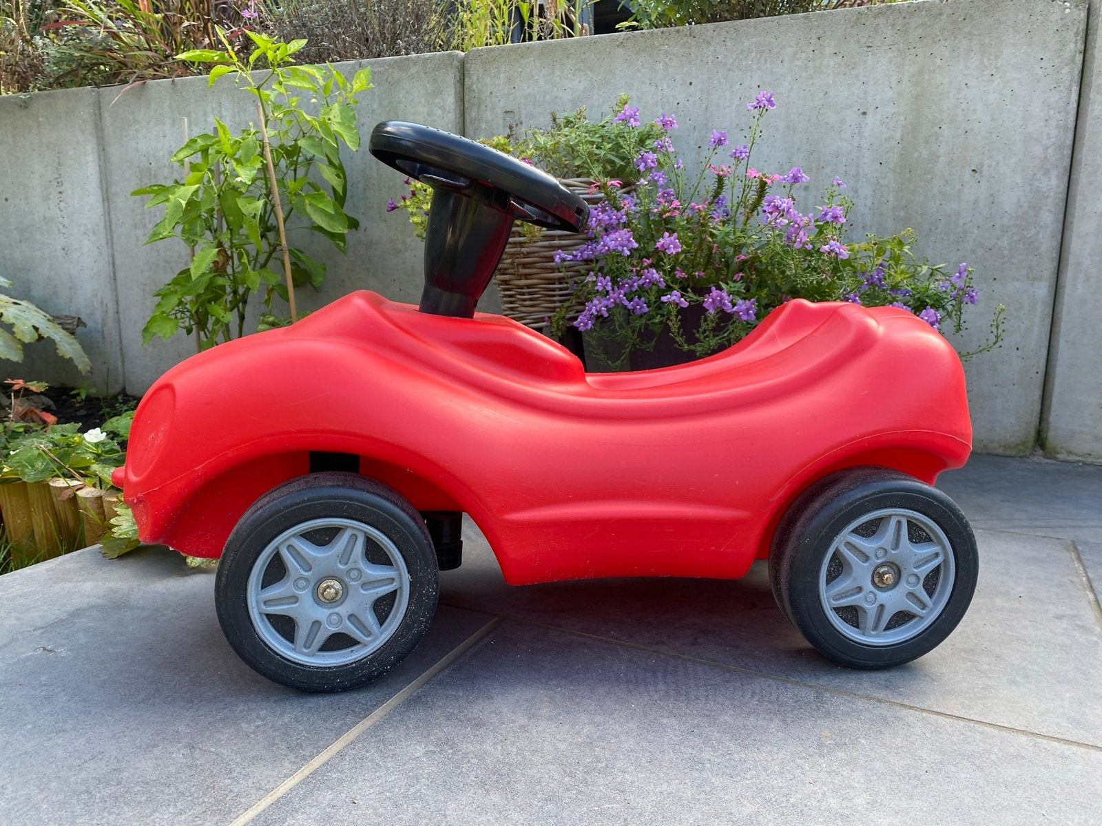 Rode Cavallino loopauto met toeter, Ophalen, Gebruikt, Loopvoertuig