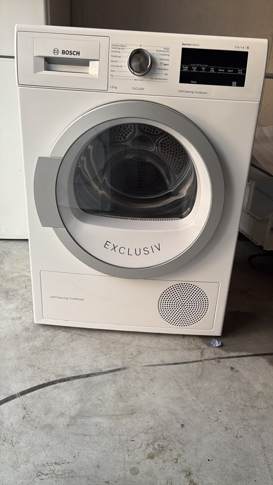 Bosch Serie 6 Exclusiv SelfCleaning Condenser Droger, Ophalen, 8 tot 10 kg, Zo goed als nieuw, Voorlader