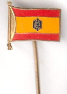 Spaanse vlag vintage speld, Verzenden, Zo goed als nieuw