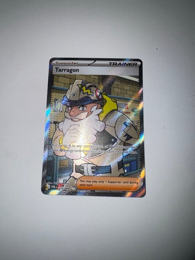 Tarragon Supporter Trainer Kaart Pokémon TCG, Ophalen of Verzenden, Zo goed als nieuw, Losse kaart, Foil