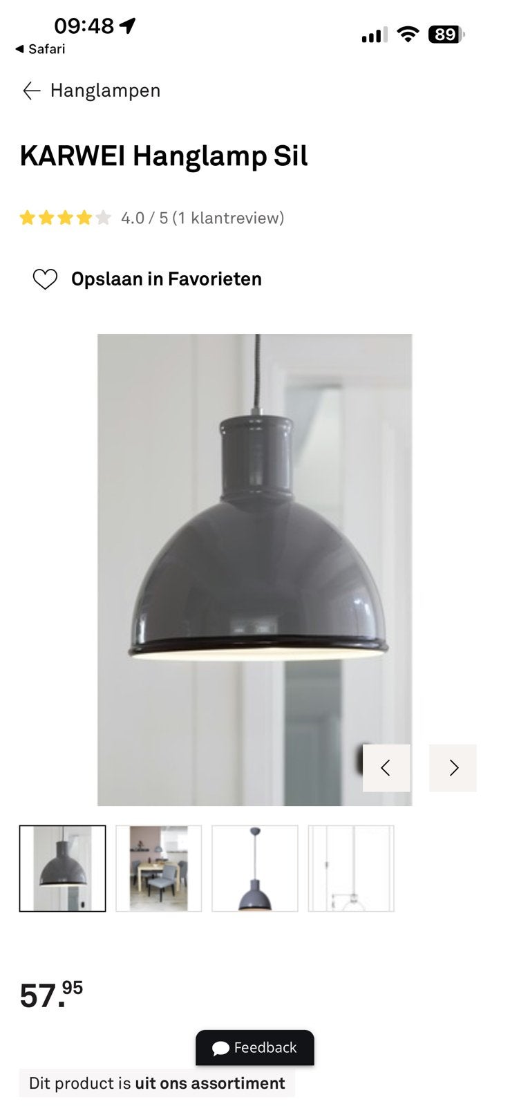 Karwei hanglamp Sil scandinavisch stijl, Ophalen, Zo goed als nieuw