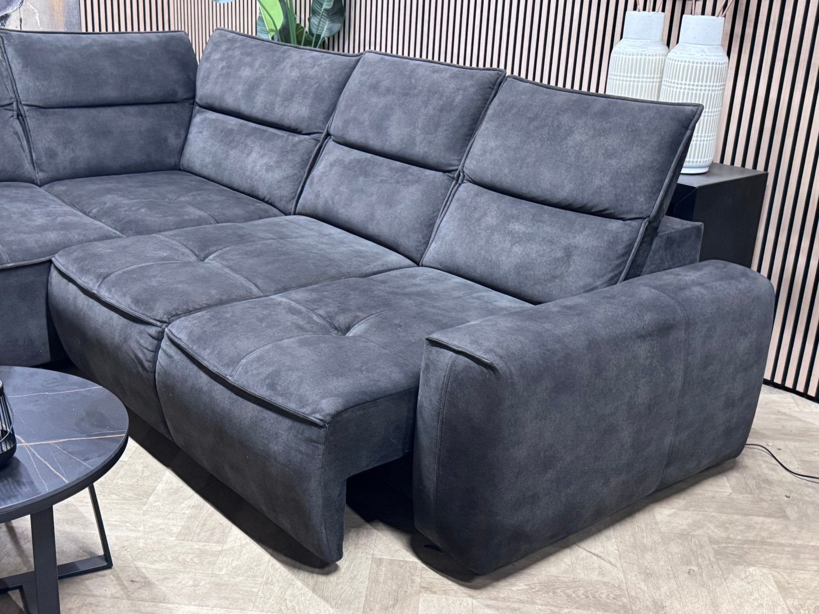 ZGAN Velvet Velours Hoekbank Elektrisch - Antraciet /285x245, 250 tot 300 cm, -, -, Hoekbank