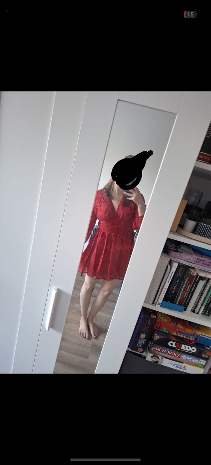 Rode jurk met patroon, Maat 38/40 (M), Galajurk, Nieuw, Ophalen of Verzenden