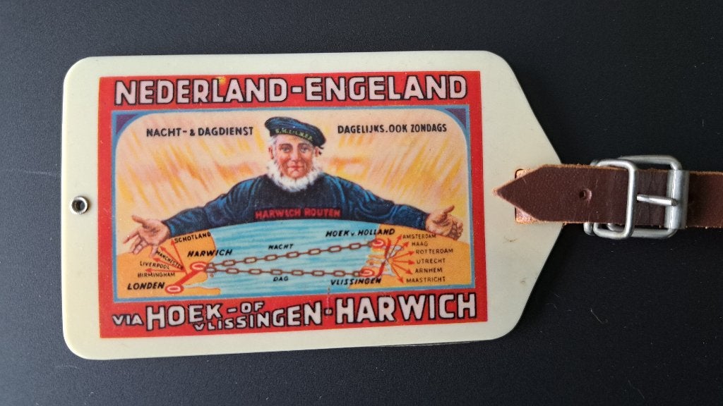Origineel bagagelabel (jaren 30) Hoek v Holland-Harwich, Ophalen of Verzenden, Nieuw, Overige typen