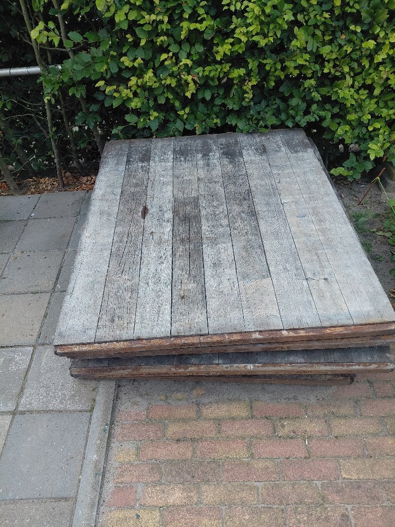 Hardhouten steenschotten, Doe-het-zelf en Verbouw, Hout en Planken, Ophalen, Gebruikt, 25 tot 50 mm, Minder dan 200 cm