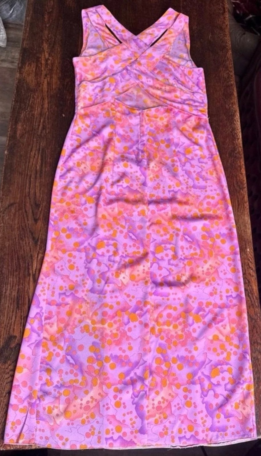 Vintage 90's/Y2K jurk, EU 40, geplooide rug, zijsplit, Kleding | Dames, Jurken, Maat 38/40 (M), Meerkleurig, Ophalen of Verzenden