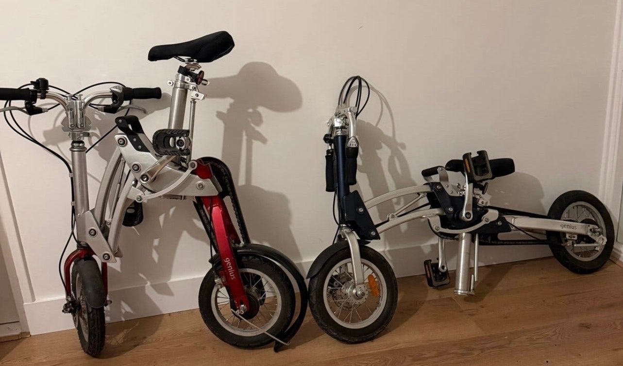 Genius Mobiky opvouwbare fietsen - 2 stuks, Fietsen en Brommers, Minder dan 14 inch, Versnellingen, Zo goed als nieuw, Totaal opvouwbaar