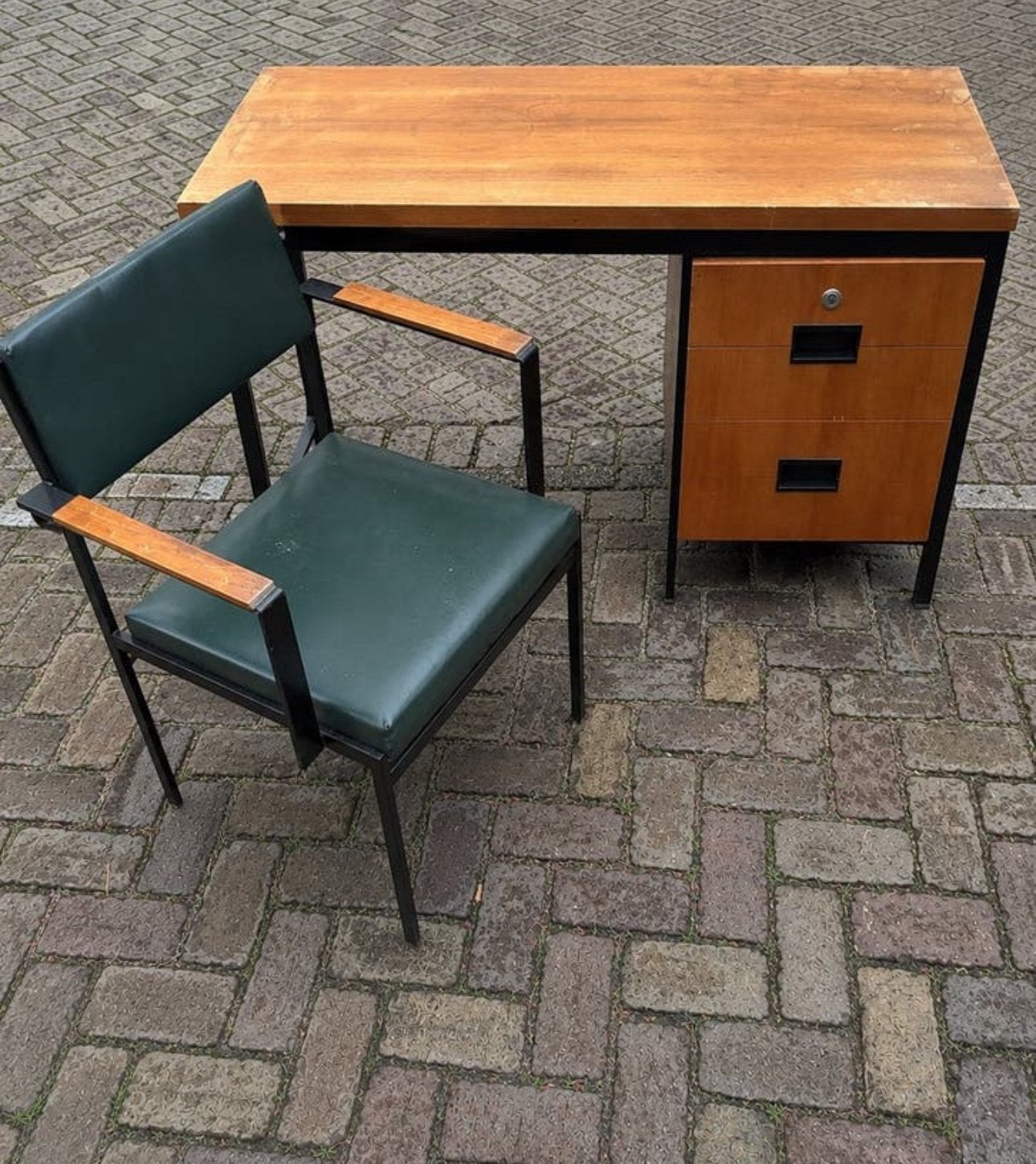 Cees Braakman Pastoe Bureau/stoel Japanse serie jaren60, Ophalen, Gebruikt