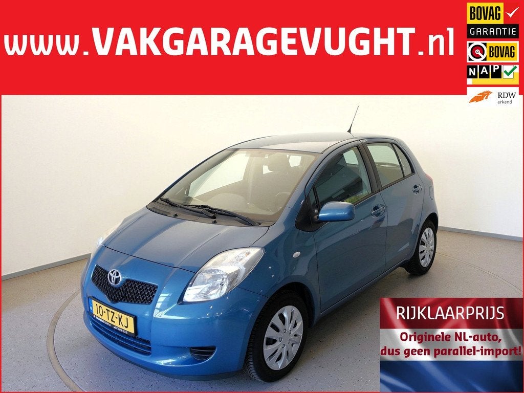 Toyota Yaris 1.3-16V VVT-i 87pk "Sol" 5d. 100% Onderhoud!, Auto's, Toyota, 12 maanden, Stof, Zwart, 4 cilinders