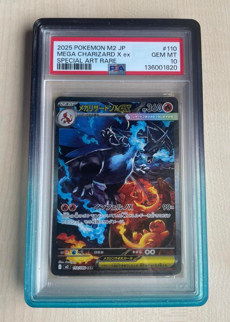 Mega Charizard EX PSA 10 (Japans), Ophalen of Verzenden, Nieuw, Losse kaart, Foil