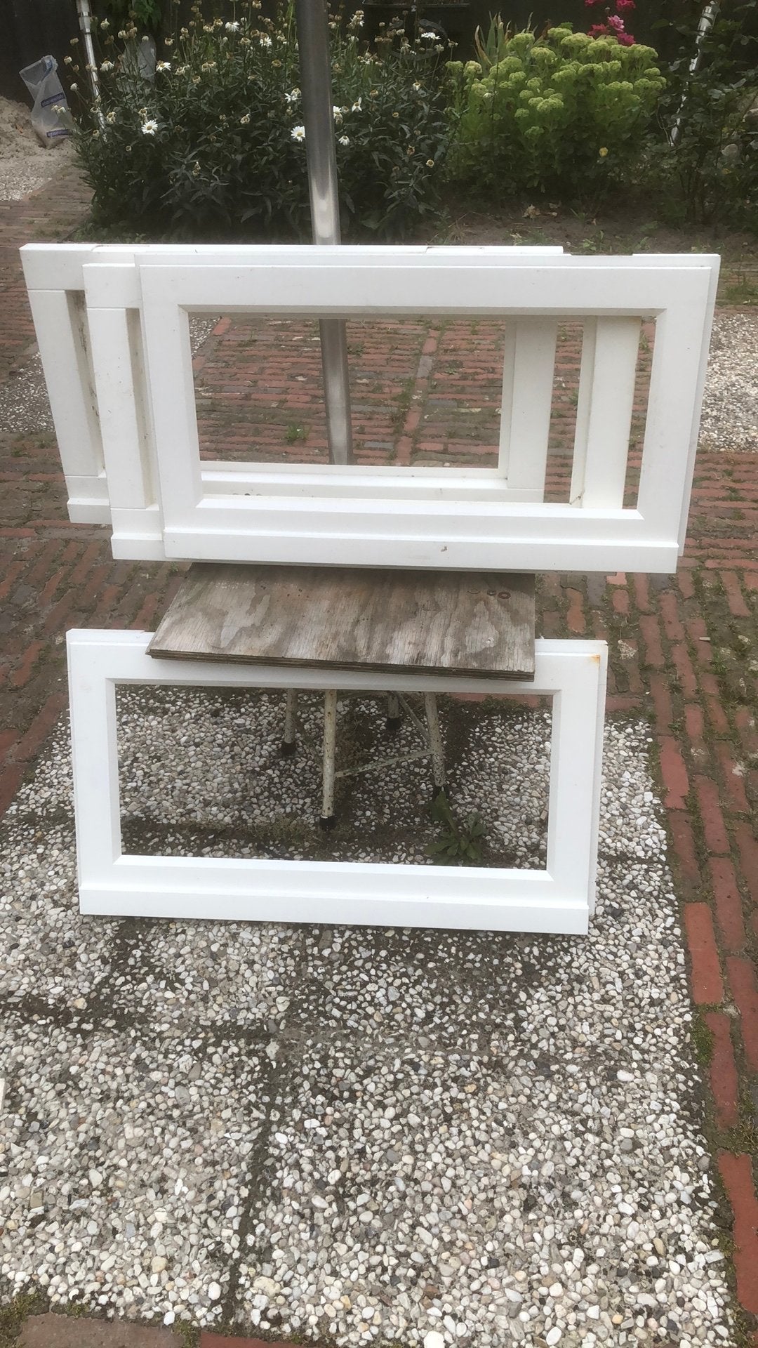 Hardhouten ramen., Doe-het-zelf en Verbouw, Ophalen, Zo goed als nieuw, Minder dan 80 cm, Gevelraam of Ruit