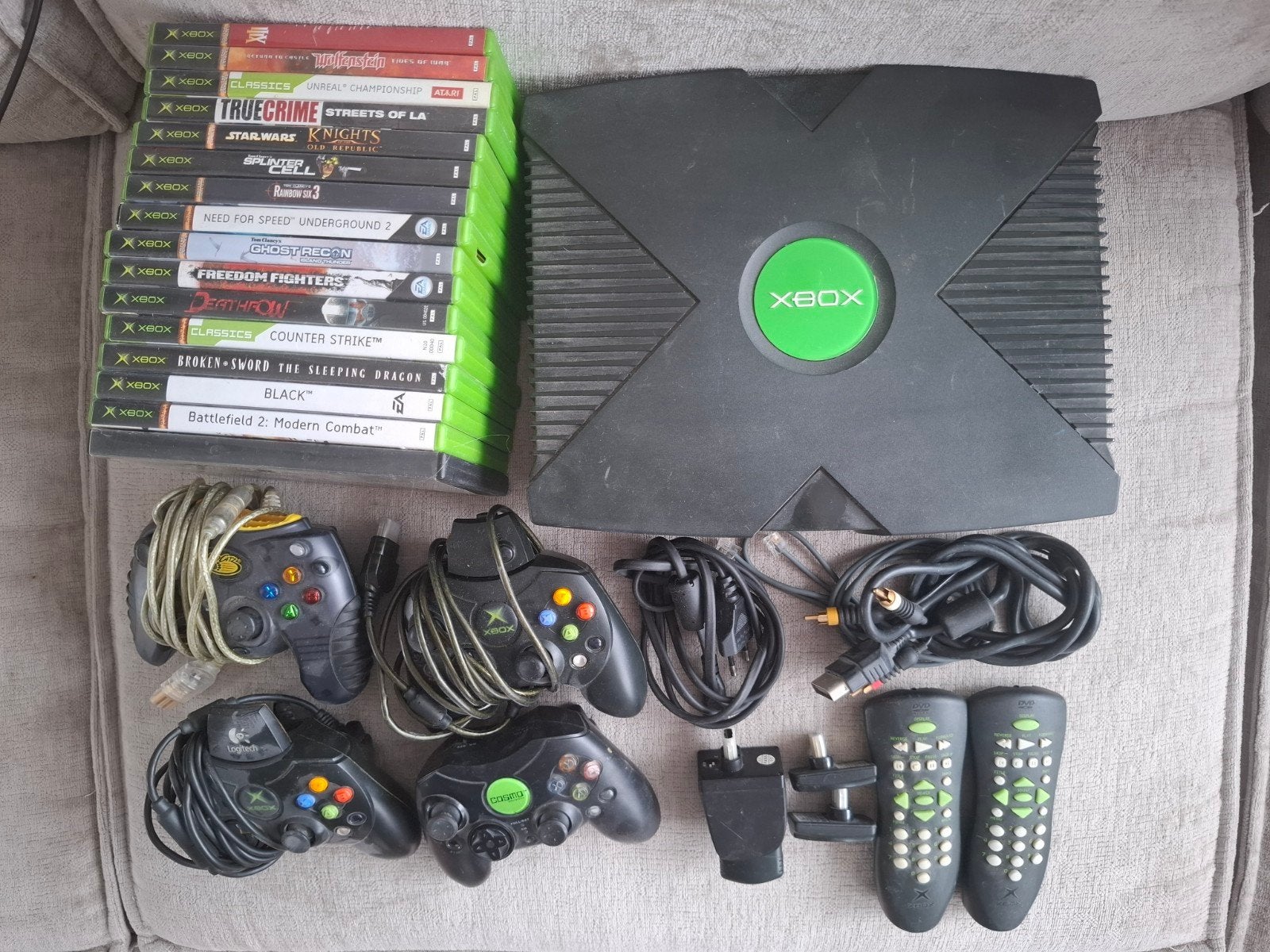 X-Box Xbox Classic compleet met 16 spellen, Spelcomputers en Games, Ophalen of Verzenden, Met 2 controllers