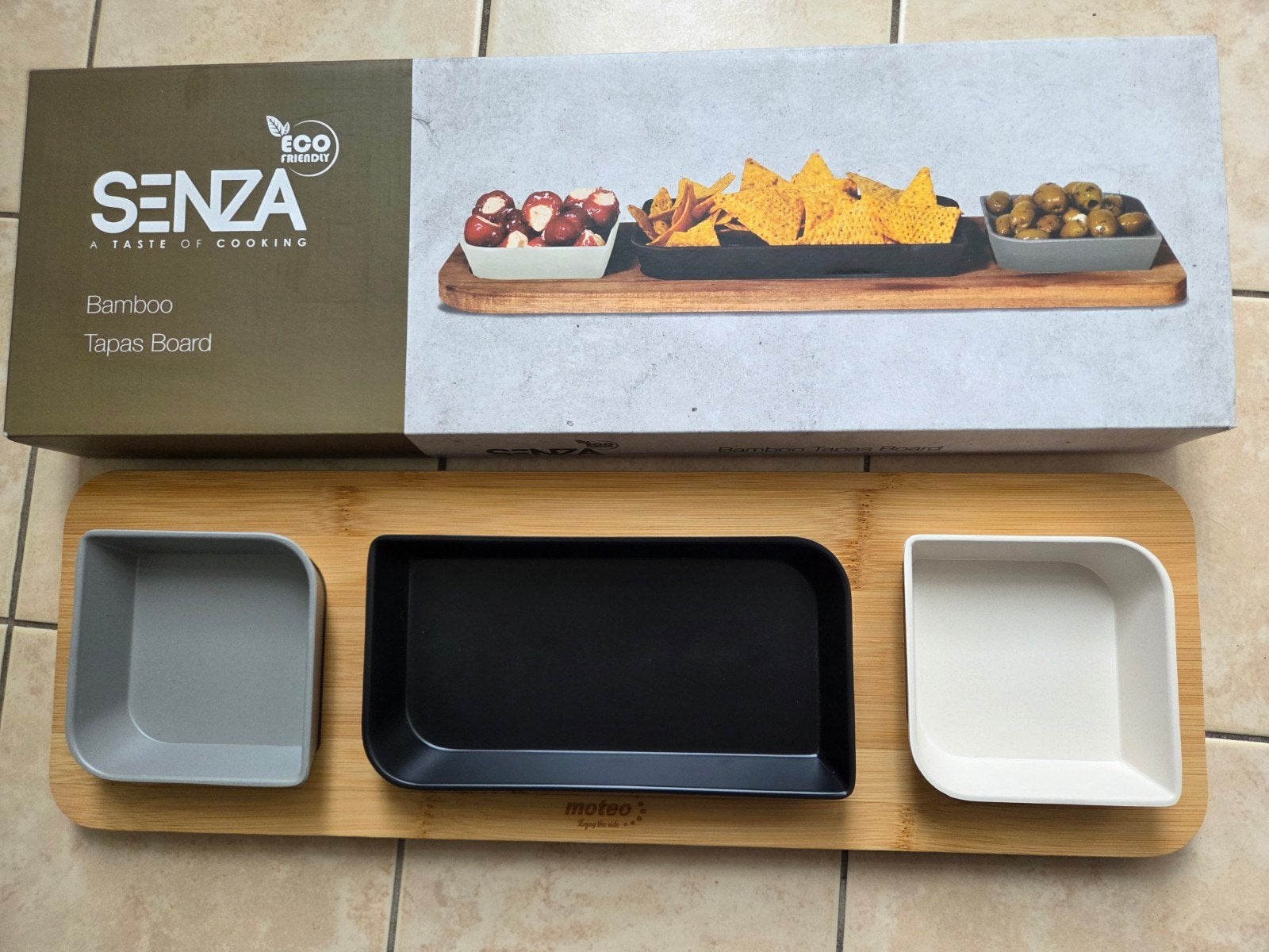 Senza Tapas board bamboo , serveer schaaltjes bamboe plateau, Huis en Inrichting, Overige materialen, Nieuw, Ophalen of Verzenden