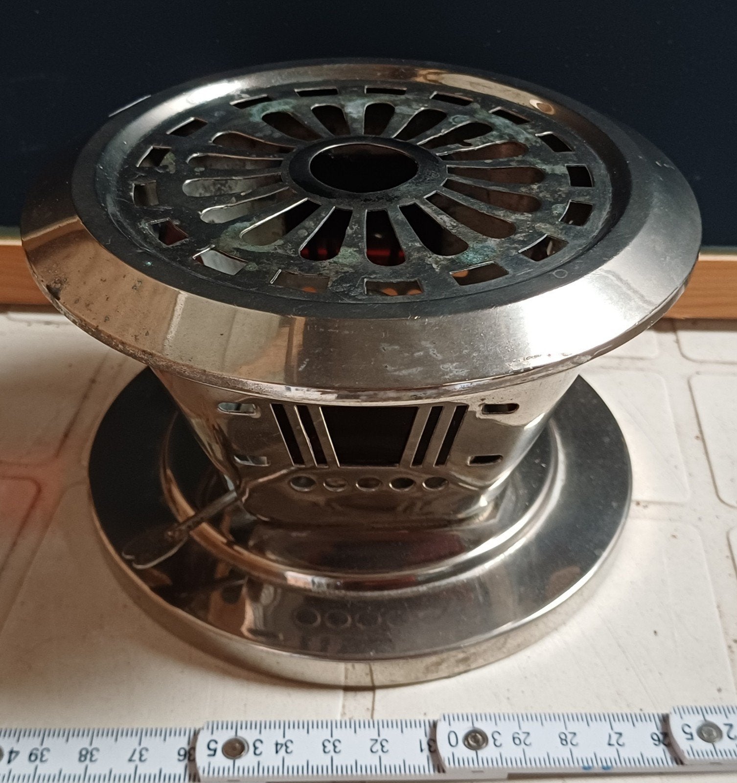 Vintage theelicht/ warmhoudplaatje jaren 30-40, Ophalen of Verzenden