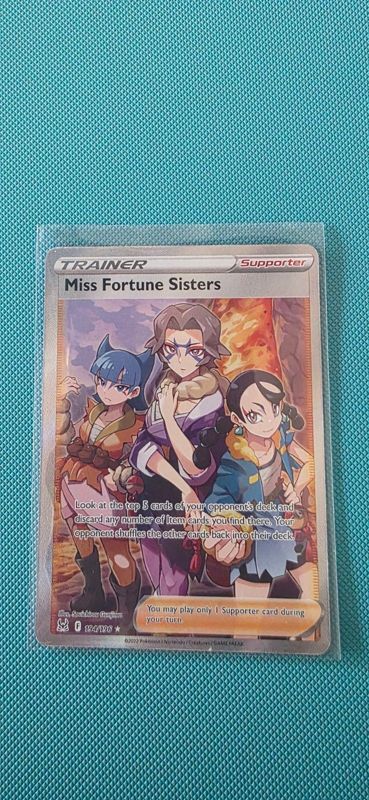Miss Fortune Sisters Trainer Kaart Pokémon TCG 194/196, Ophalen of Verzenden, Zo goed als nieuw, Losse kaart