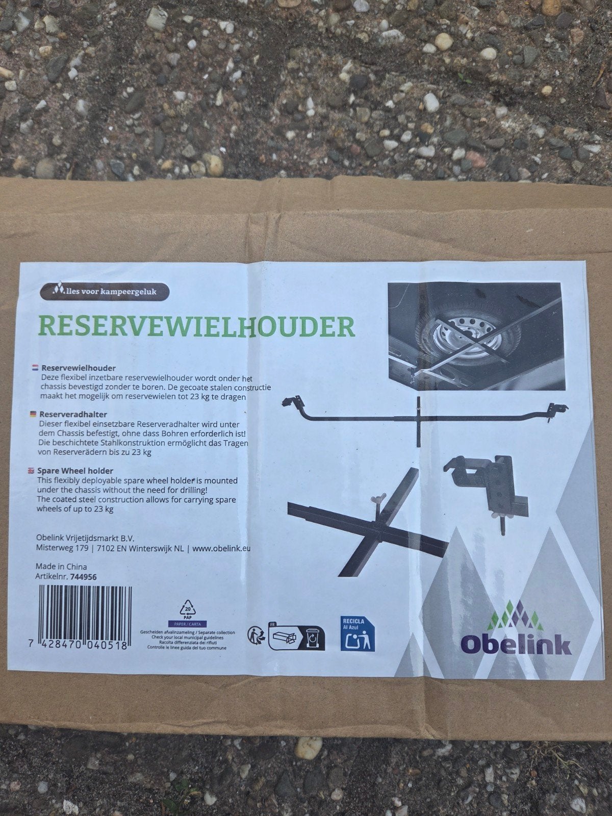 Obelink Reservewielhouder voor Camper/Caravan, Ophalen of Verzenden, Zo goed als nieuw