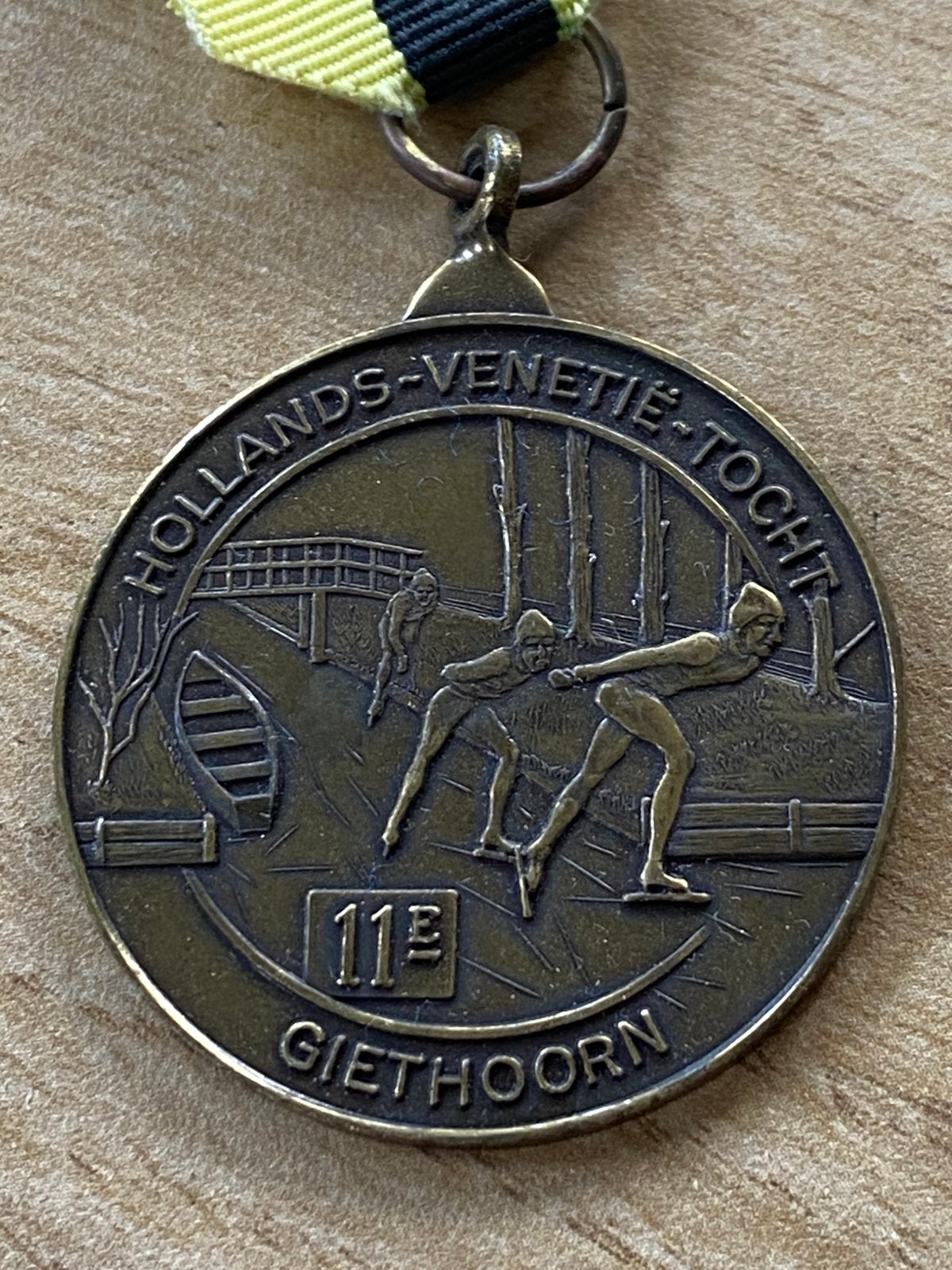Medailles schaatsen 11e Holland Venetië tocht, Postzegels en Munten, Penningen en Medailles, Ophalen of Verzenden