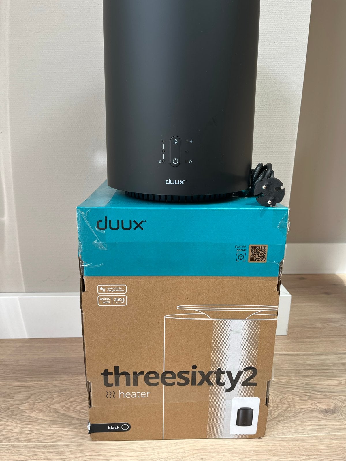 Duux Threesixty 2 Smart Keramische Kachel Zwart, Doe-het-zelf en Verbouw, Verwarming en Radiatoren, 30 tot 80 cm, Kachel, Minder dan 60 cm