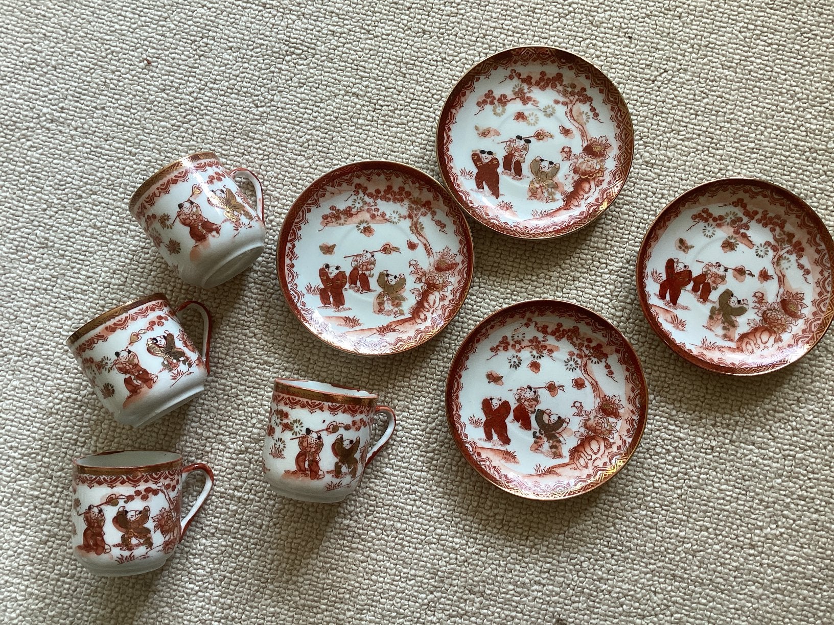Japan  kop&schotel ingebakken geisha hoofd / per stuk, Antiek en Kunst, Antiek | Servies los, Ophalen of Verzenden