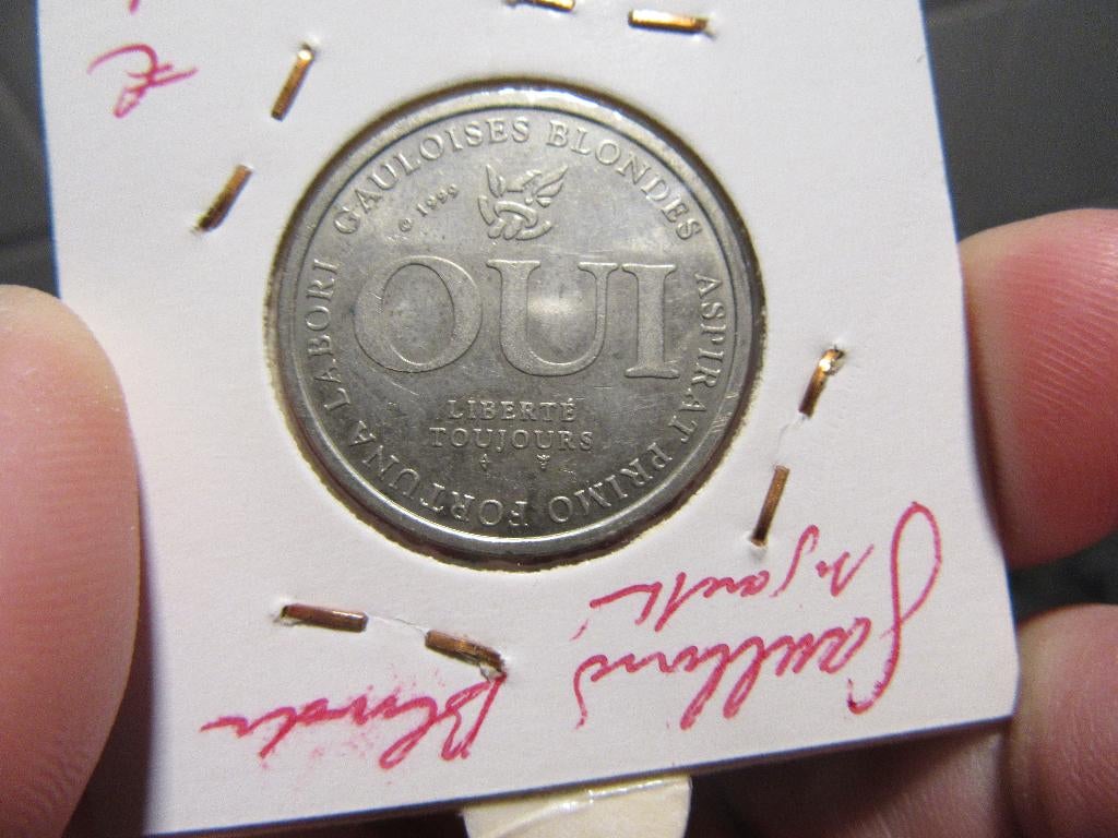 GAULOISES BLONDES ASPIRAT PRIMO FORTUNA LABORI flip coin, Verzenden, Gebruikt, Overige typen