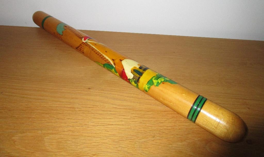 handbeschilderde breinaaldenkoker jaren'50 '60 molenmotief, Hobby en Vrije tijd, Breien en Haken, Ophalen