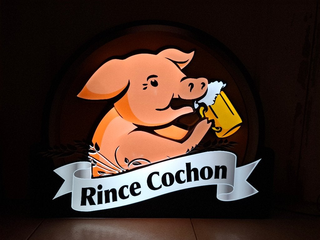 Lichtreclame Rince Cochon, Ophalen of Verzenden, Nieuw, Reclamebord, Plaat of Schild, Overige merken