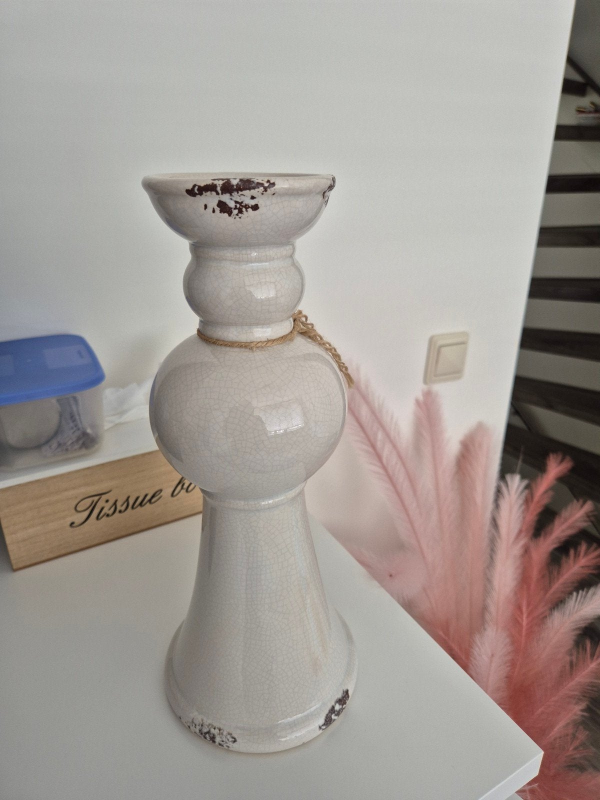Riverdale Kandelaar - Crème/Wit - 32 cm, Huis en Inrichting, Woonaccessoires | Kandelaars en Kaarsen, Riverdale, Ophalen of Verzenden